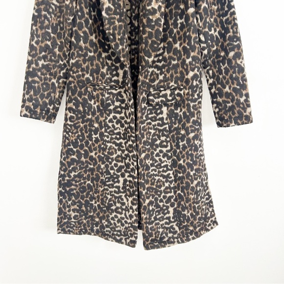 Leith Nordstrom Leopard Print Wool Blend Longline Light Coat Size XS - Picture 4 of 8